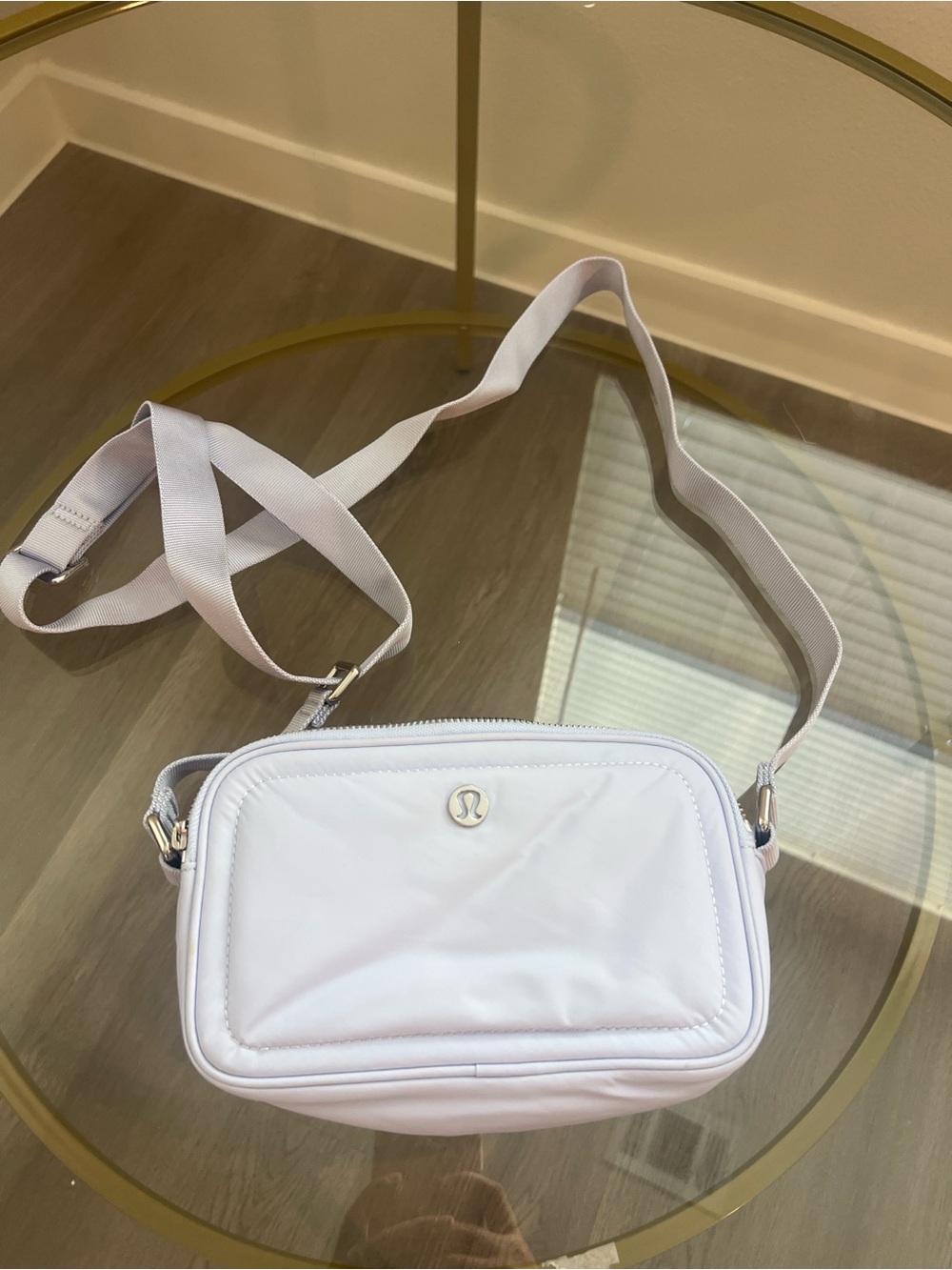 lululemon athletica White Crossbody Bag with Adjustable Strap